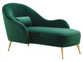 Chaise longue - Metallo-Velluto - 181 x 89 x 94 cm - Verde smeraldo-Oro - Stile moderno