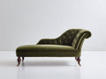 Chaise longue - Legno-Velluto - 190 x 79 x 96 cm - Verde oliva-Marrone scuro - Stile classico