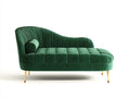 Chaise longue - Metallo-Velluto - 192 x 84 x 88 cm - Verde smeraldo-Oro - Stile Art Déco