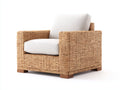 Poltrona da giardino - Rattan naturale-Tessuto - 90x83x82 cm - Naturale-Avorio - Stile moderno
