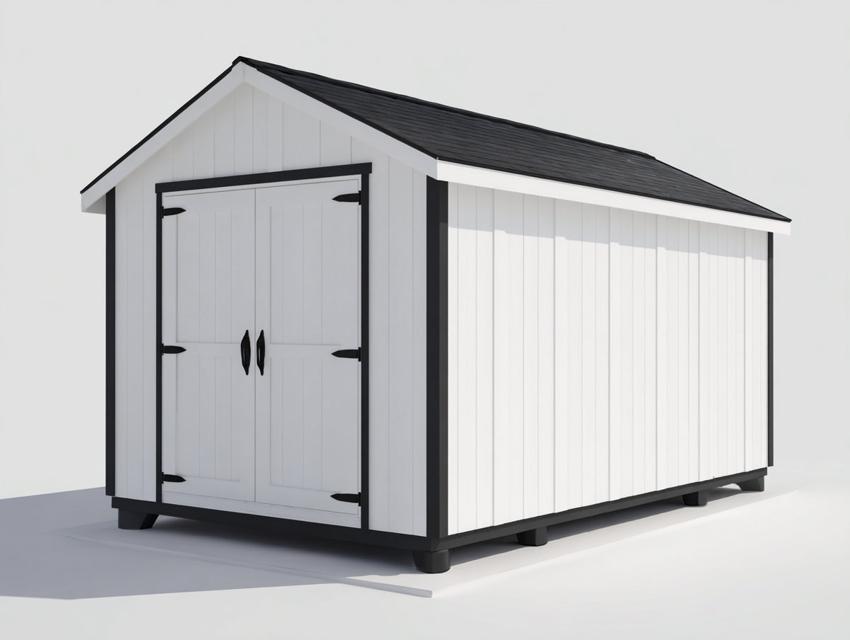 Casetta da giardino - Resina - 280 x 190 x 225 cm - Bianco-Nero - Stile contemporaneo