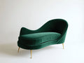 Chaise longue - Metallo-Velluto - 188 x 86 x 91 cm - Verde smeraldo-Oro - Stile contemporaneo