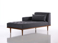 Chaise longue - Legno-Tessuto - 190 x 82 x 83 cm - Grigio antracite-Marrone - Stile moderno