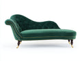 Chaise longue - Legno-Velluto - 201 x 84 x 96 cm - Verde smeraldo-Marrone scuro-Oro - Stile classico