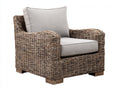 Poltrona da giardino - Rattan naturale-Tessuto - 92x85x81 cm - Tortora-Beige - Stile contemporaneo