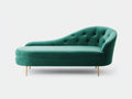 Chaise longue - Metallo-Velluto - 186 x 83 x 89 cm - Verde petrolio-Oro - Stile moderno